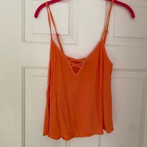 Neon coral MISS ME tank top